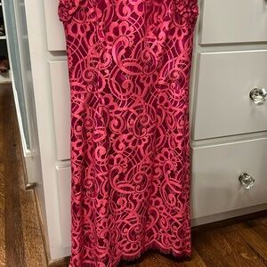 Lilly Pulitzer lace dress, size 00. Hot pink lace with deeper pink underlay.